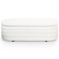 Cabana White Boucle Bench W Storage Black,White Flip Top Boucle