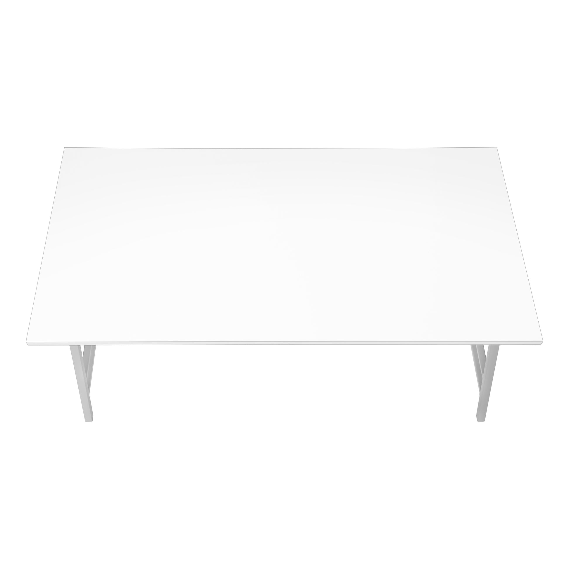 Coffee Table, Accent, Cocktail, Rectangular, Living Room, 40"L, White Laminate, Grey Metal, Contemporary, Modern White Mdf