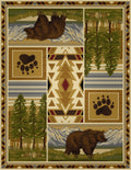 Woodland Gc Rst5301 Multi 7 Ft. 10 In. X 10 Ft. 3 In. Lodge Area Rug Cream Polypropylene