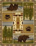 Woodland Gc Rst5301 Multi 5 Ft. 3 In. X 7 Ft. 3 In. Lodge Area Rug Cream Polypropylene