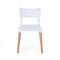 Plastic Dining Chair Set Of 2 White Polypropylene