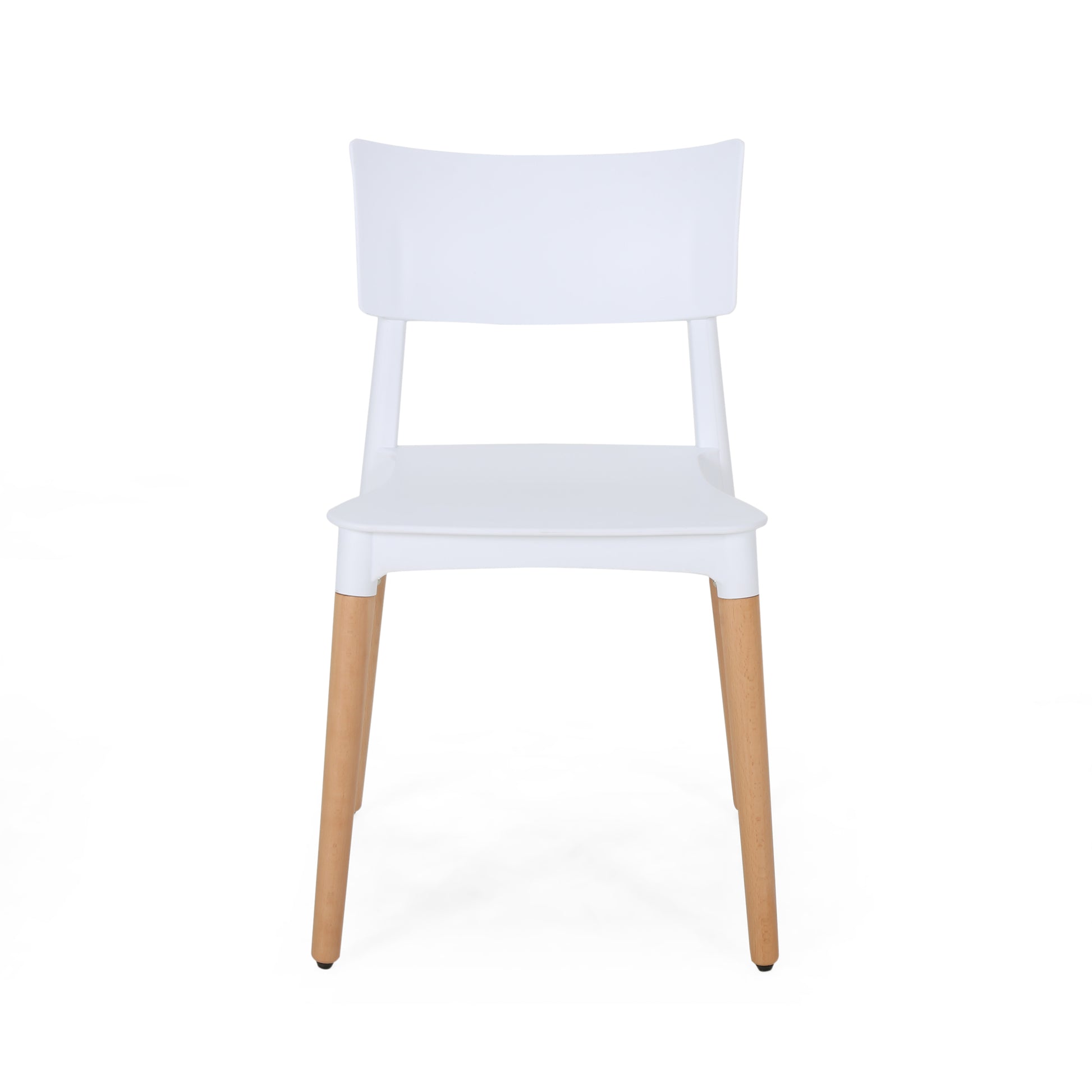 Plastic Dining Chair Set Of 2 White Polypropylene