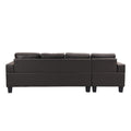Sectional Sofa Set For Living Room With L Shape Chaise Lounge ,Cup Holder And Left Or Right Hand Chaise Modern 4 Seat Chocolate Brown Dark Brown Pu 4 Seat