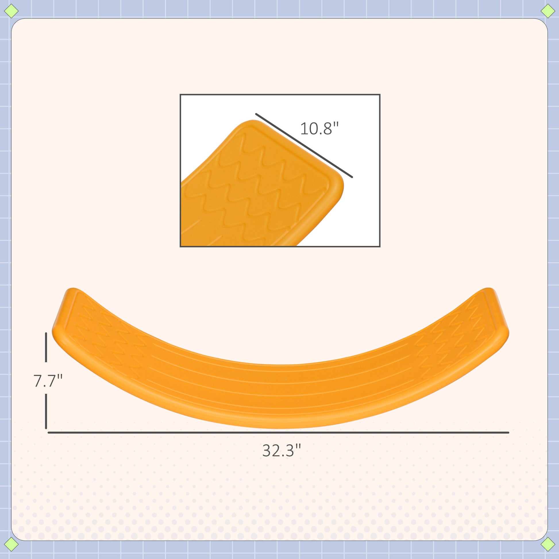 Qaba Kids 32" Balance Board, Wobble Board For Kids Toddlers, Curvy Rocker Board, Preschool Learning Montessori Waldorf Toy For Ages 3 6 Years Old, Orange Orange Plastic