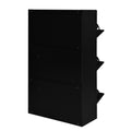 Shoe Storage Cabinet For Entryway With 3 Flip Drawers, Modern Shoe Organizer Cabinet, Free Standing Shoe Rack For Hallway, Living Room, Black Black Mdf