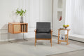 Leisure Chair With Solid Wood Armrest And Feet, Leisure Chair, Wood Frame, Velvet, L, Solid Rubber Wood Legs, Mid Century Modern Accent Chair, For Living Room Bedroom Studio Chair Dark Gray Corduroy