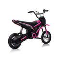 24V14Ah Kids Ride On 24V Electric Toy Motocross Motorcycle Dirt Bike Xxl Large,Speeds Up To 14.29Mph,Dual Suspension, Hand Operated Dual Brakes, Twist Grip Throttle, Authentic Motocross Bike Geometry Pink Polypropylene