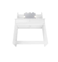 Makeup Vanity Desk With Led Lighted Mirror ,Dressing Table Set With 2 Large Drawers 10 Led Light ,White Color White Primary Living Space Modern Particle Board