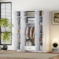 4 Door Wardrobe With 1 Drawer And Top Cabinetwhite White White Bedroom Contemporary Particle Board