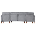 U Shaped Sponge Filled Cushion Combination Sofa, Suitable For Living Rooms, Studies, And Spacious Spaces Gray Polyester 4 Seat