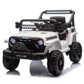 12V Kids Ride On Electric Truck Car W Parents Control,2Wd,Four Wheel Suspension,Early Education Function,Adjustable Volume,Usb,Mp3,Bluetooth,Microphone Jack,Power Display,Led Lights For Kids Aged 3. White Polypropylene