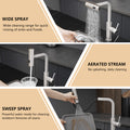 Kitchen Sink Faucet, Brushed Nickel Kitchen Faucets With Pull Out Sprayer, Bar Faucet Single Hole Faucet Brushed Nickel Kitchen Classic,Contemporary,Modern Ceramic Stainless Steel