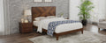 Mid Century Modern Platform Bed Wood Slat Support With No Box Spring Needed,King Walnut Box Spring Not Required King Walnut Wood Bedroom Mid Century Modern Bed Frame Wood