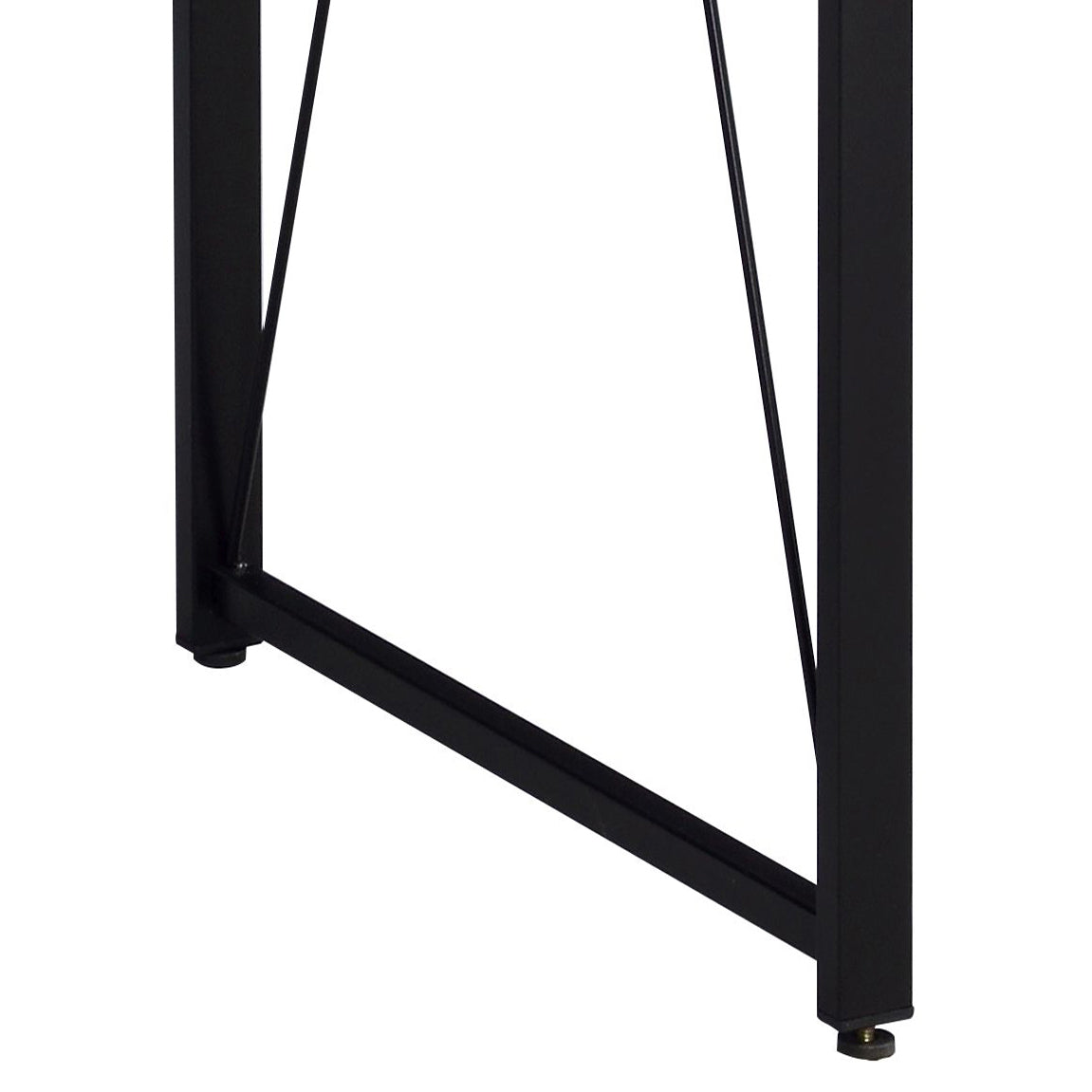 Weathered Oak And Black 47.5" Writing Desk With Metal Sled Base Black Brown Writting Desk Office Industrial,Rustic Rectangular Desk Rectangular Wood Metal Sled