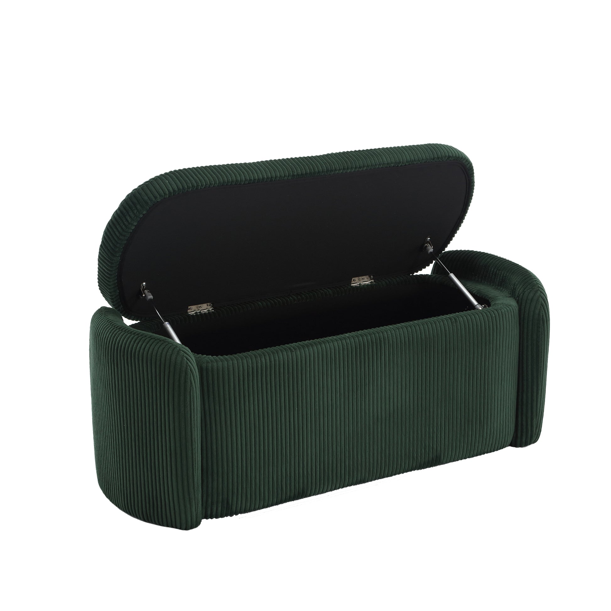 Coolmore Storage Ottoman,Bedroom End Bench,Upholstered Fabric Storage Ottoman With Safety Hinge, Entryway Padded Footstool, Ottoman Bench For Living Room & Bedroom Emerald Emerald Foam Velvet