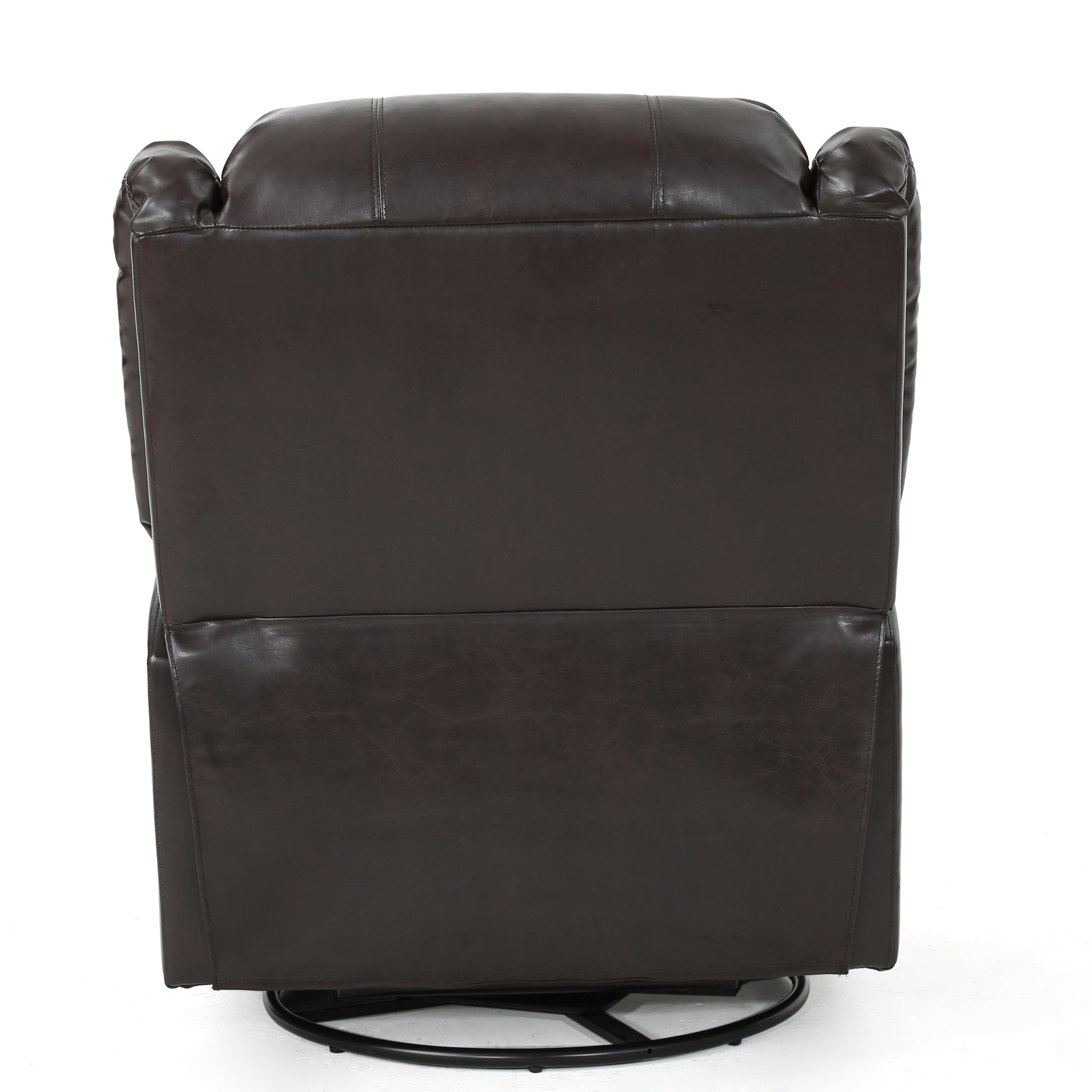 Brown Pu Glider Recliner With Swivel, Manual Reclining Chair Brown Pu