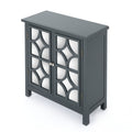 Firwood Mirror Finished Double Door Cabinet, Charcoal Grey Grey Solid Wood