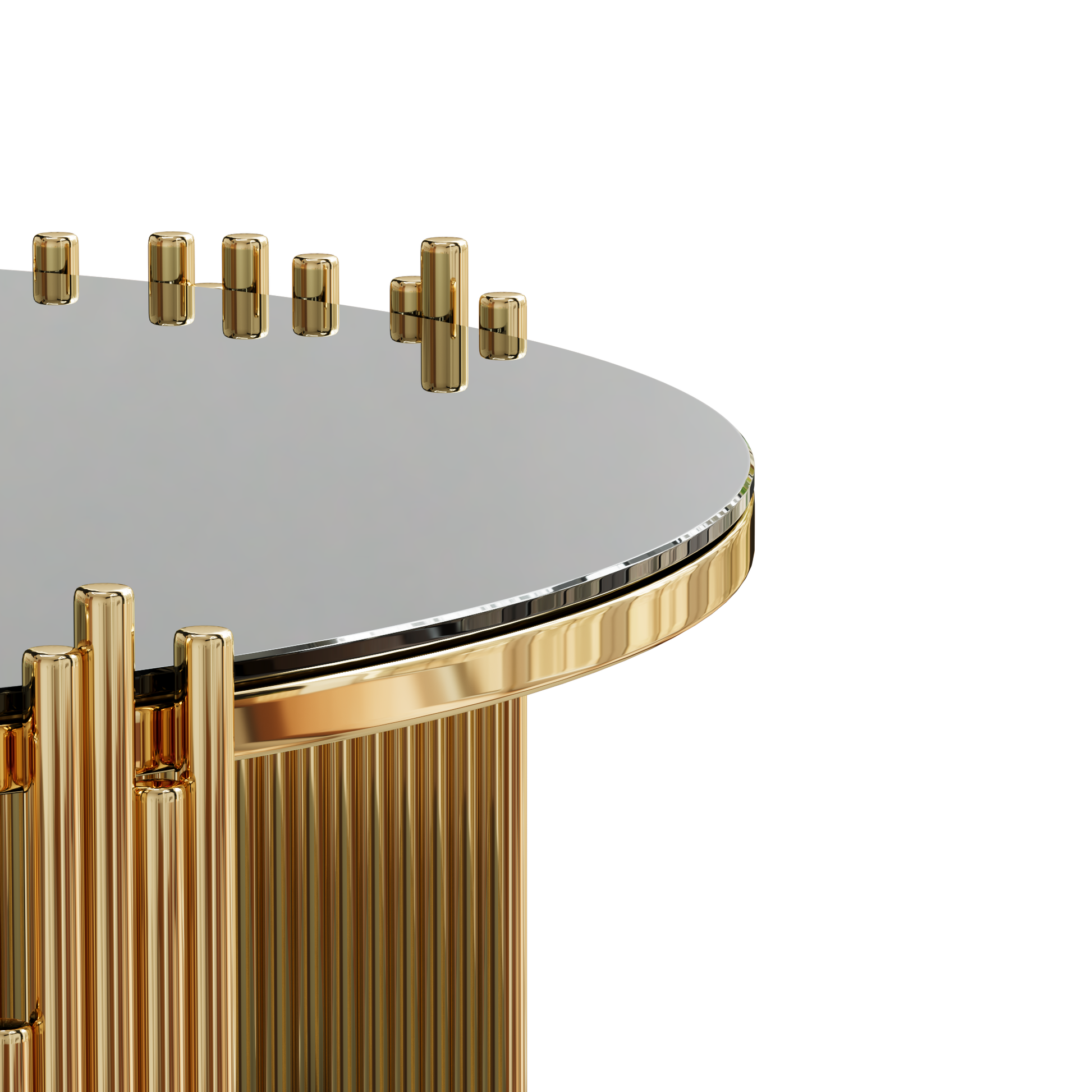 Modern Minimalist Light Luxury Style Stainless Steel Circular Coffee Table, Black Tempered Glass Countertop, Living Room Coffee Table Black Glass,Stainless Steel