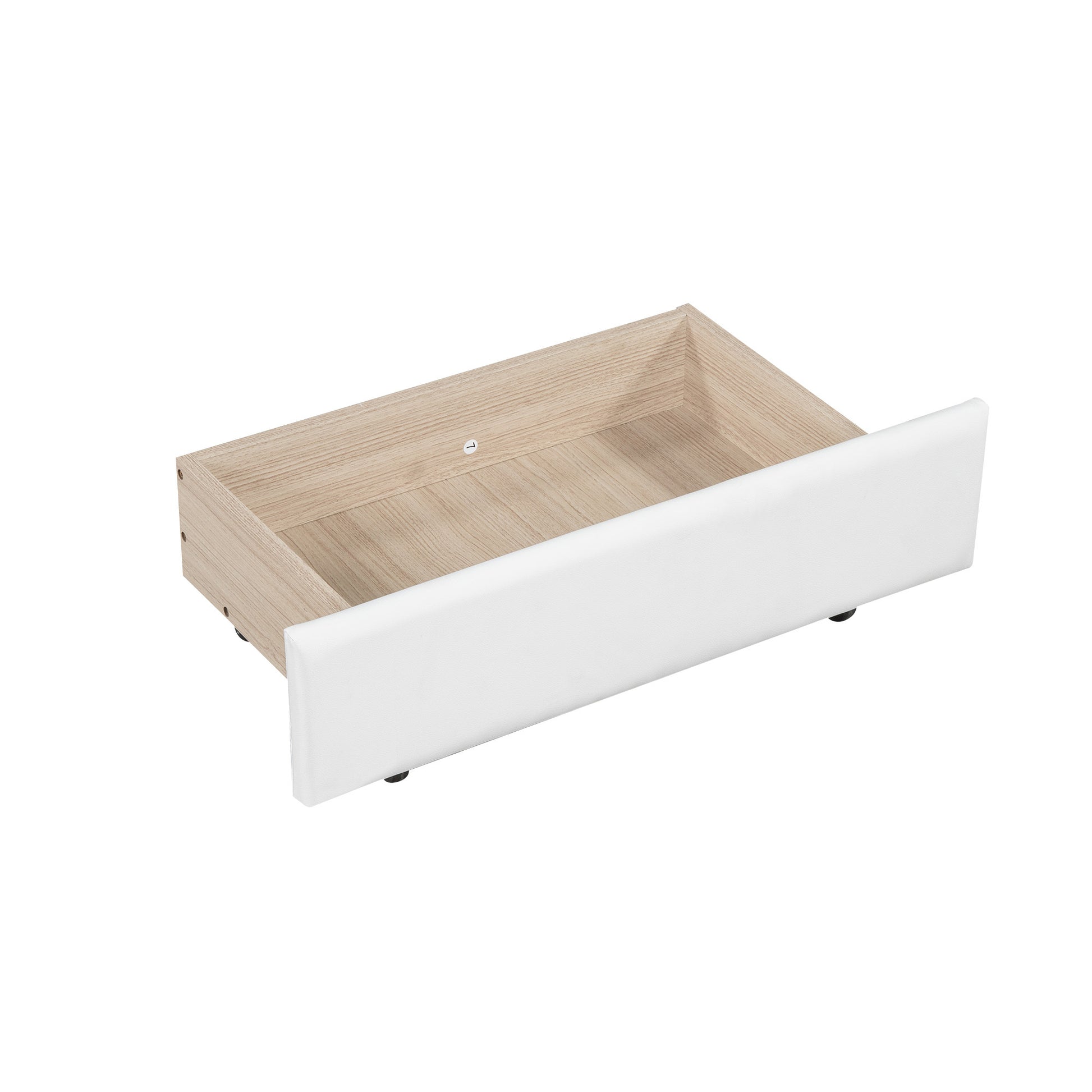 Queen Size Upholstered Platform Bed With Tufted Headboard, Led And 2 Drawers, White Box Spring Not Required Queen White Wood Bathroom Bed Frame Faux Leather Upholstered