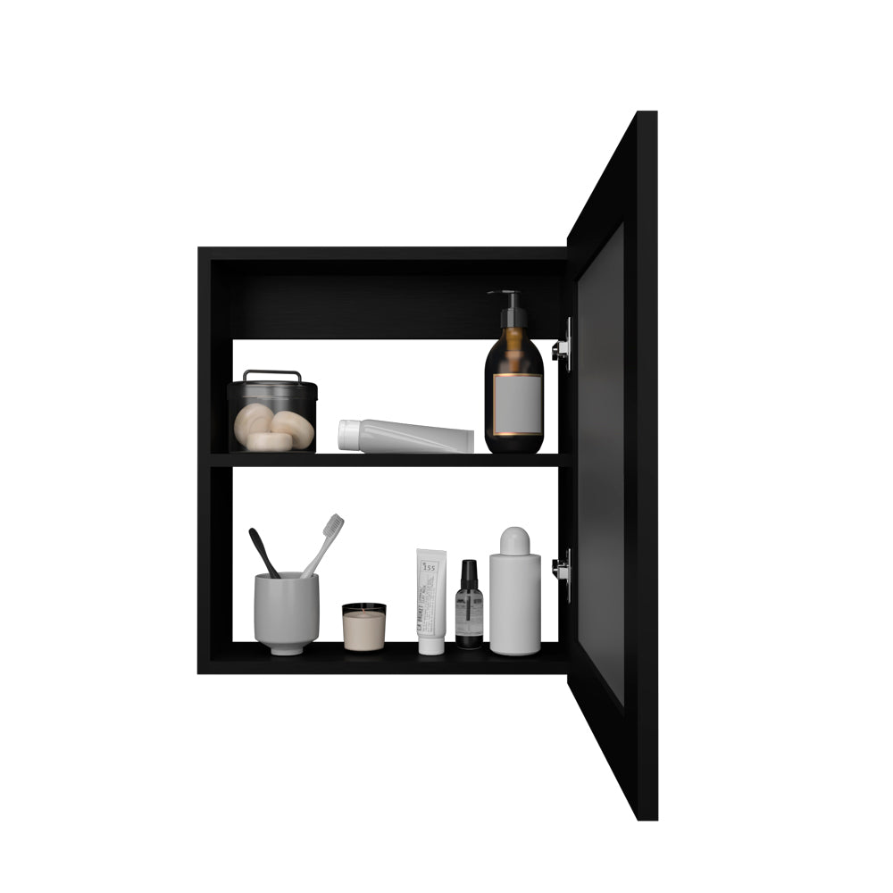 Medicine Cabinet Hailey, Bathroom, Black Black Particle Board Engineered Wood