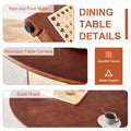 Table And Chair Set, Ancient Style Solid Wood Dining Table, Imitation Rattan Table Legs, Beautiful Simple Solid Wood Dining Chair, Perfect For Dinner, Meetings, Home And Office Decoration Walnut Rubber Wood