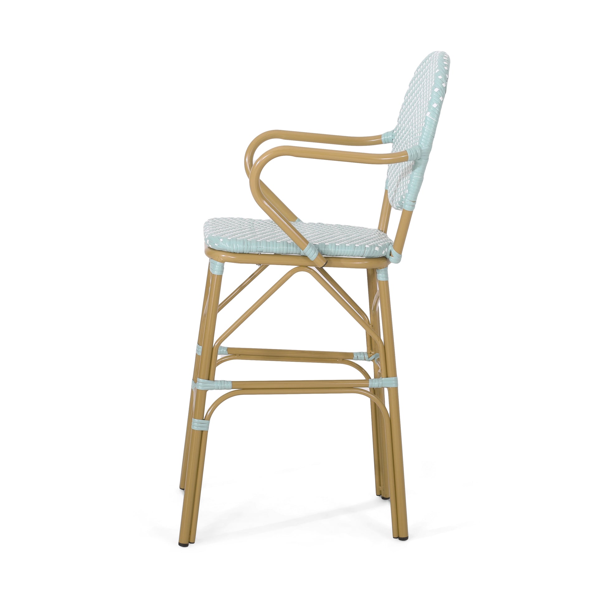 Barstool Teal Wicker