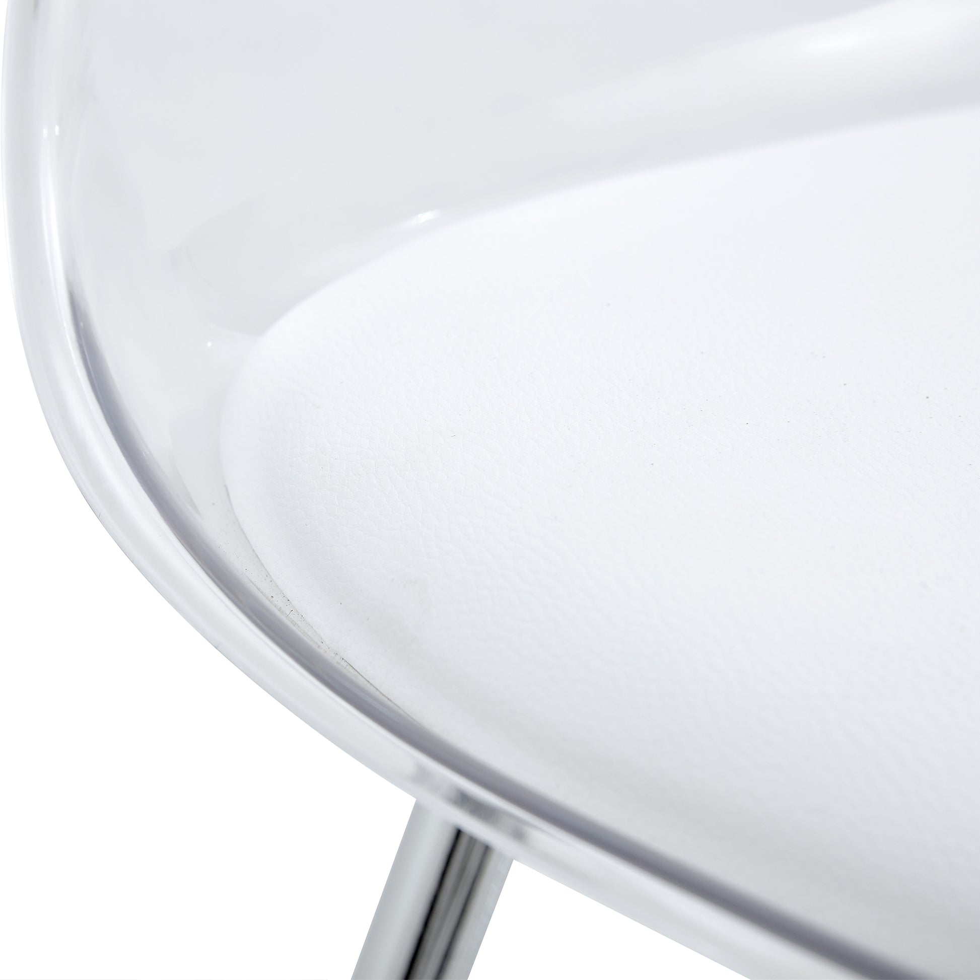 Modern And Comfortable Upholstered Bar Chairs, Metal Legs, Small Size Bar Chairs, Suitable For Part Of The Crowd, Stylish Design For Dining Room, Kitchen, Terrace And Living Room Chairs. White
