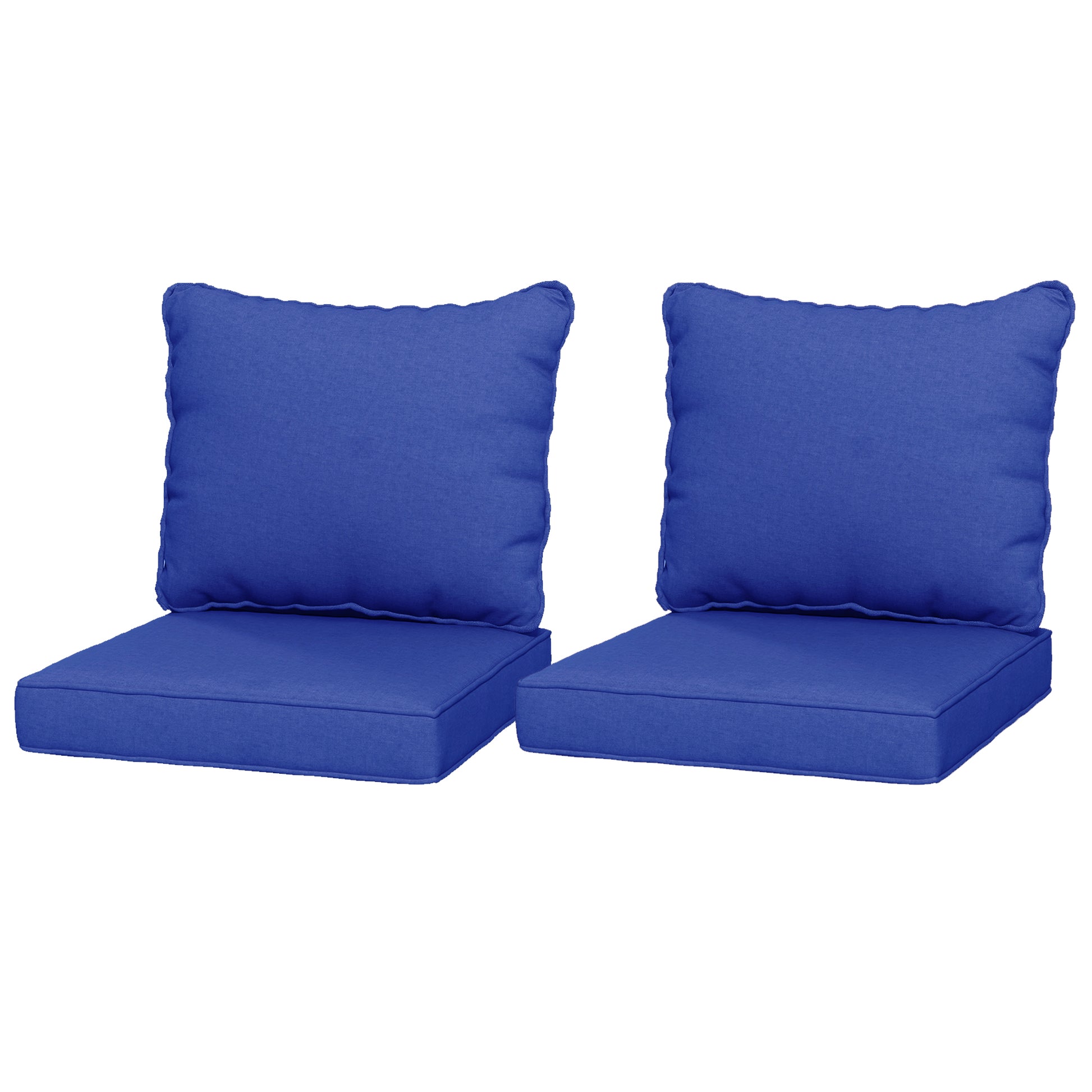 Outsunny 4 Piece Patio Chair Cushion And Back Pillow Set, Seat Replacement Patio, Cushions Set For Outdoor Garden Furniture, Navy Blue Blue Fabric