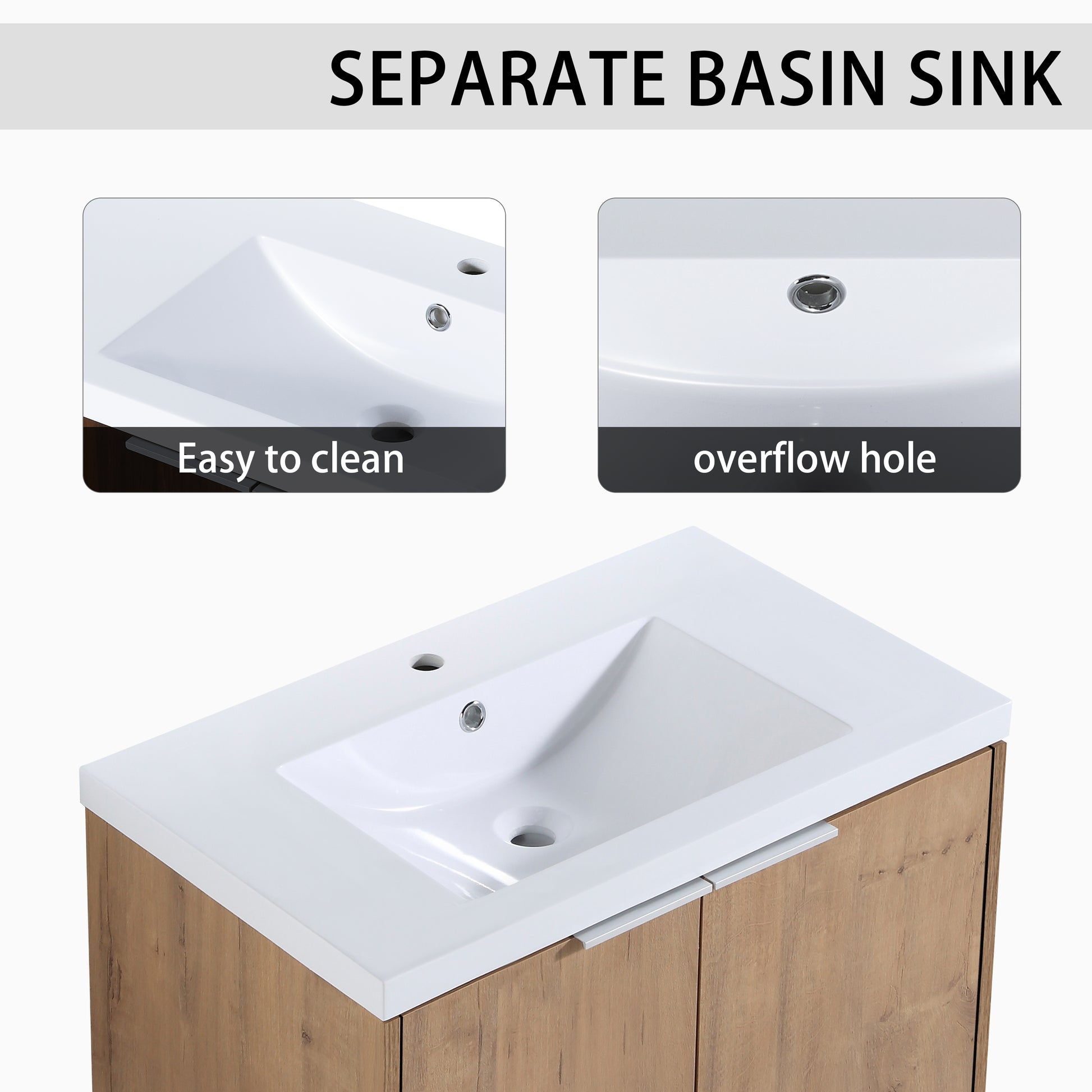 72" Wall Mounted Bathroom Vanity With Sink And Side Cabinet, Soft Close Doors,00112Imo 00630Imox2 00612Gwh Combination Cabinet Kd Packing Imitative Oak Bathroom Modern Plywood Plywood