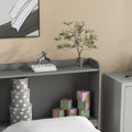 Full Bed With Bookcase,Twin Trundle,Drawers,Grey Full Grey Pine