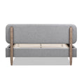 Diego Low Upholstered Platform Bed, Queen, Light Grey Polyester Box Spring Not Required Queen Gray Wood Foam Polyester Polyester