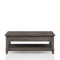 Lift Top Cocktail Table W Casters Gray Solid Wood Mdf