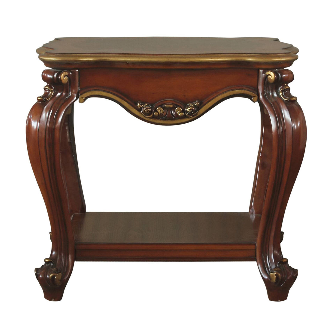Honey Oak End Table With Bottom Shelf Honey Primary Living Space Shelves Square Wood