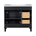 36'' Bathroom Vanity With Top Resin Sink, Freestanding Bathroom Storage Cabinet With 2 Drawers And A Tip Out Drawer, Solid Wood Frame Vanity Set, Height Adjustable Shelf 3 Black 2 2 Adjustable