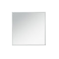 11.8'' Silver Square Mirrored End Table With Led Lights, Modern Side Table With Crystal Inlay For Living Room, No Assembly Required Silver Mirrored Finish Luxury,Modern Square Mdf Glass