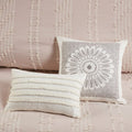 3 Piece Cotton Jacquard Duvet Cover Set King Pink Cotton