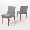 Dining Chair Set Of 2 Dark Grey Fabric