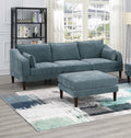 Beautiful 5Pcs Modular Sectional Set 2X One Arm Chairs 2X Armless Chair 1X Ottoman Living Room Furniture Mineral Color Morgan Fabric Grayish Primary Living Space Cushion Back