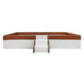 Twin Size Upholstered Daybed Frame With Fence And Stairs, Brown White Twin Brown White Mdf Lvl