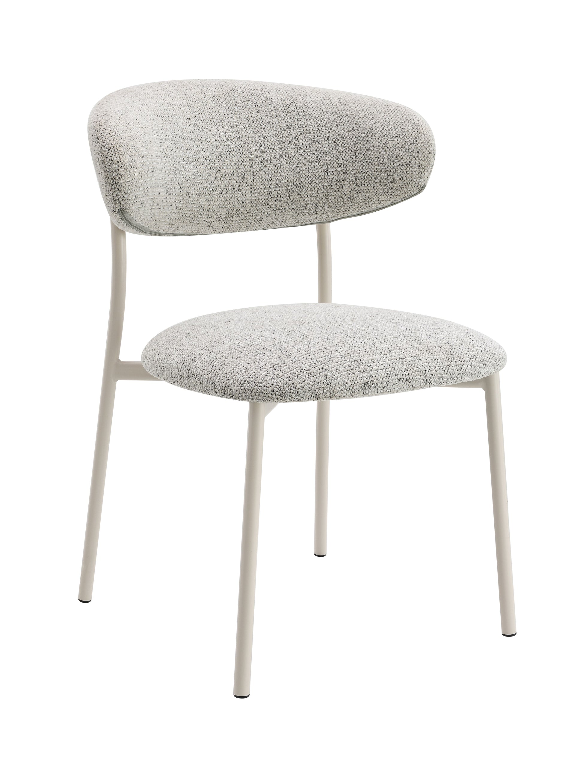 Kalam Light Gray Fabric Finish Side Chair Set Of 2 Gray Fabric