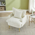 The 30 Inch Beige Corduroy Chair Comes With Metal Feet That Are Dust And Scratch Resistant And Comes With A Throw Pillow Off White Corduroy
