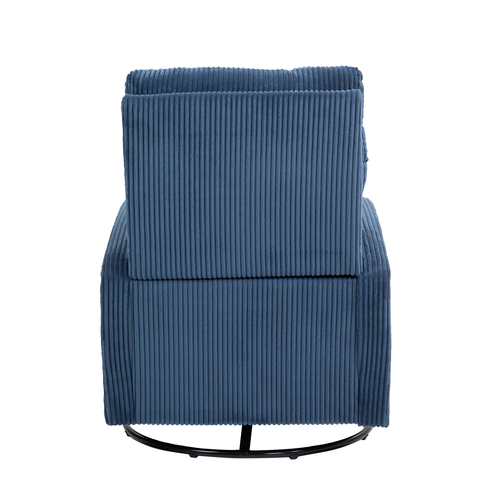 Jiada Upholstered Swivel Glider.Flannel Fabric.Rocking Chair For Nursery In Navy Blue.Modern Style One Left Bag Navy Blue Primary Living Space Foam Fabric Metal