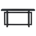 Contemporary Console Table With Wood Top, Extra Long Entryway Table For Entryway, Hallway, Living Room, Foyer, Corridor Black Solid Wood Mdf