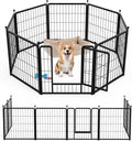 24 Inch 8 Panles, Ideal Dog Fence For Puppy Small Dogs Indoor & Outdoor Bliss, Perfect Dog Pen For Camping, Yard, Rv, Garden Fence, Black Black Metal