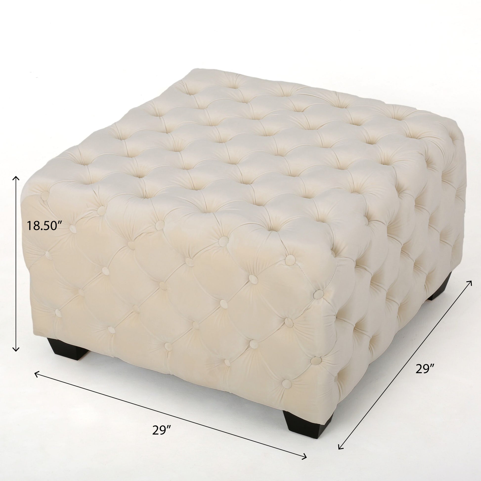 Ottoman Ivory Velvet