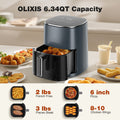 Air Fryer 6 Quart Capacity With Window Square Air Fryer 12 In 1 Air Fry, Roast, Reheat, Dehydrate, Bake, Steam With 400F, Gray Gray Polypropylene