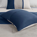 7 Piece Faux Suede Comforter Set Blue Cal King California King Blue Polyester
