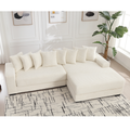 Arrived Oversized Two Piece Couches, L Shaped Sofa, Corduroy, Right Chaise Daybed,With Armrests,Eight Throw Pillows,Corner Sofa,Easy To Assemble, Beige Beige Polyester Wood Primary Living Space