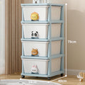 Drawer Storage Rack 4 Drawers 4 Layer, Flexible Mobility With Wheels,Wardrobe Storage Organization, Books, Toys, Miscellaneous Storage Rack Suitable For Study, Bedroom, Living Room, Dormitory, Etc White Blue Plastic