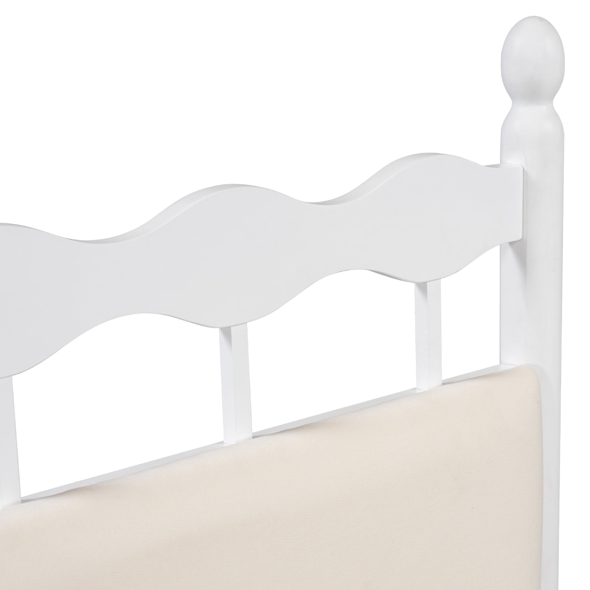 Queen Size Wooden Storage Platform Bed, With 2 Big Drawers, T Size Trundle, White Queen White Plywood